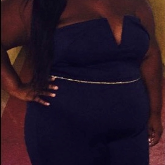 ASOS Curve Pants - BLUE JUMPSUIT